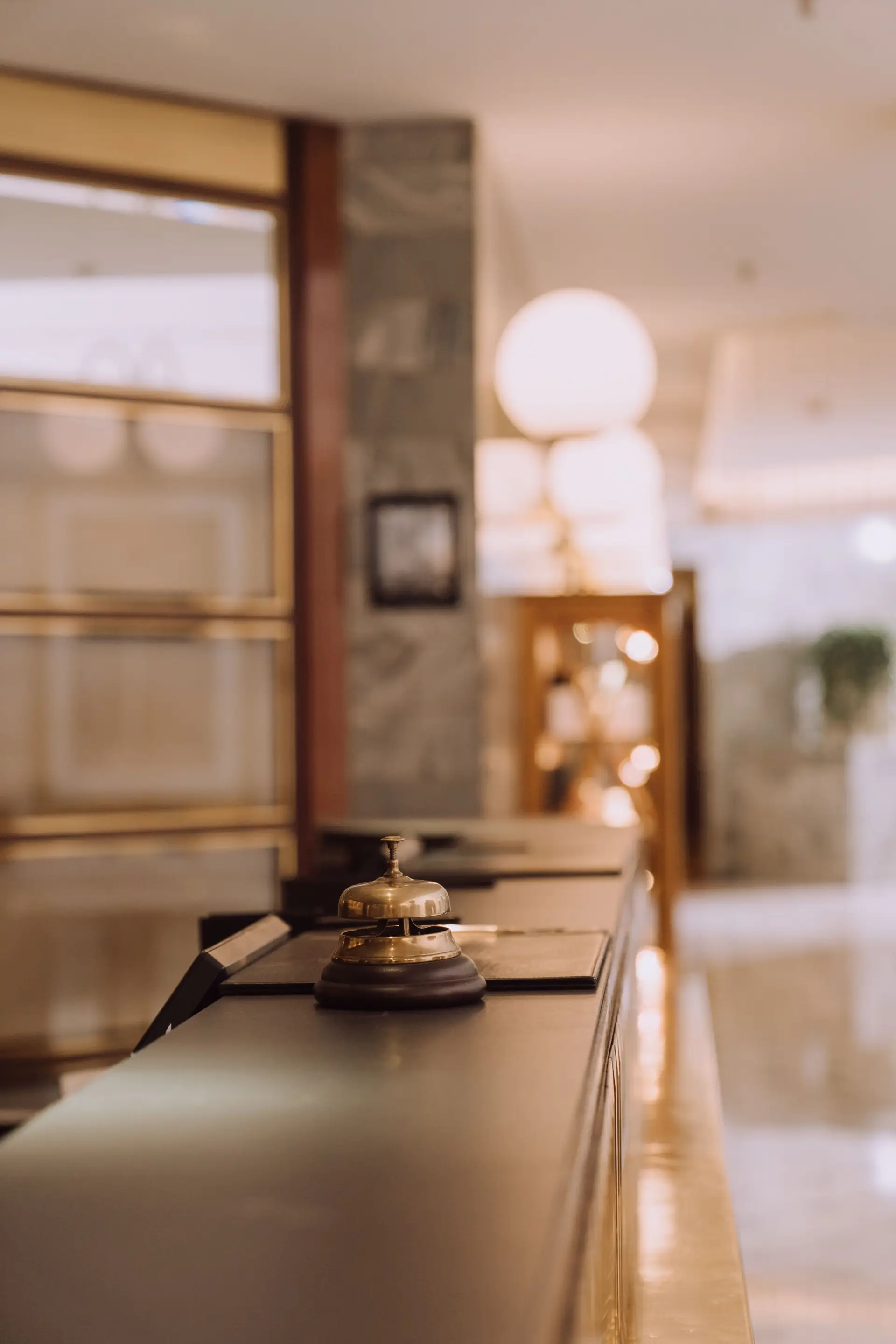 Luxury casino hotel lobby concierge desk