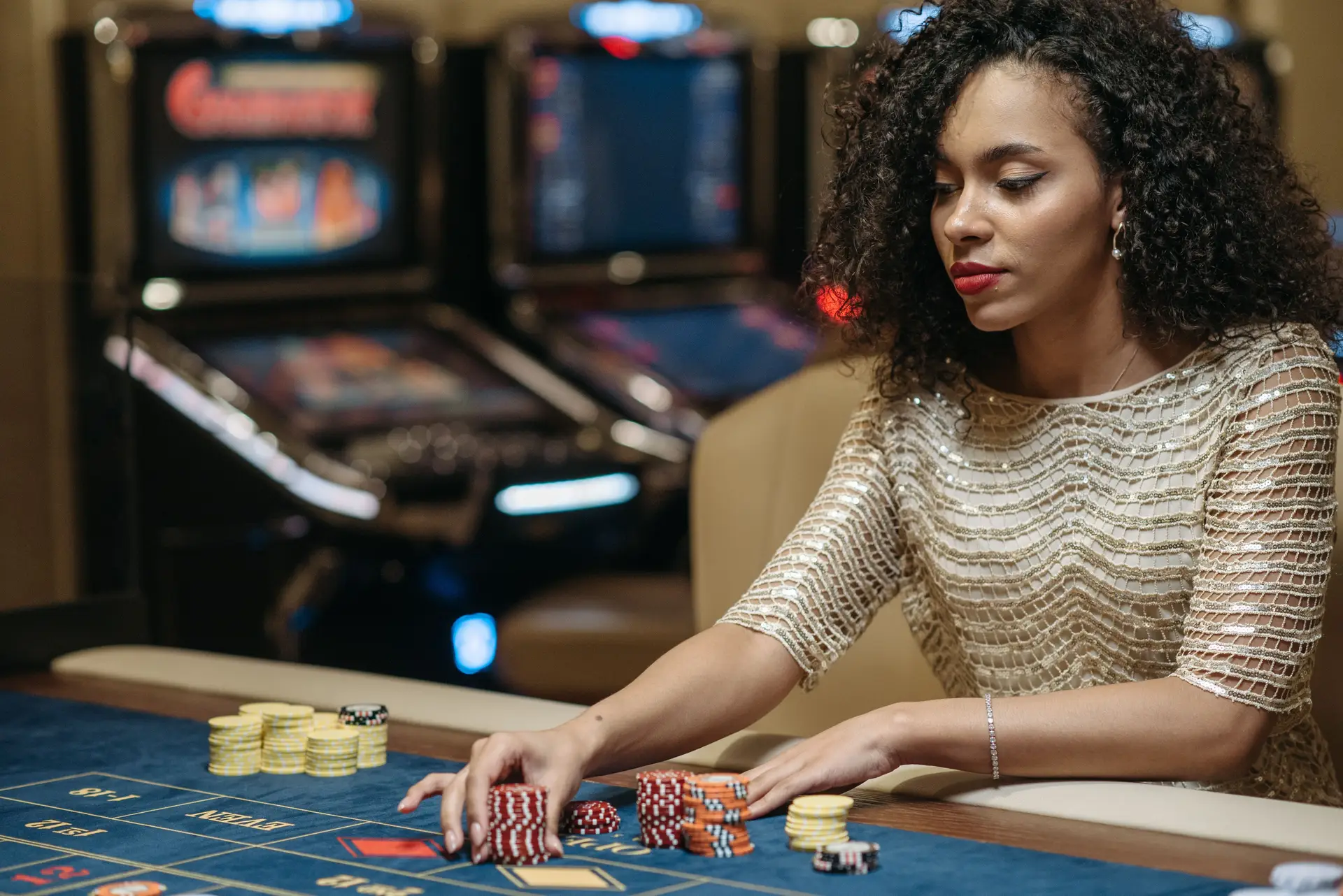 High-stakes table games atmosphere